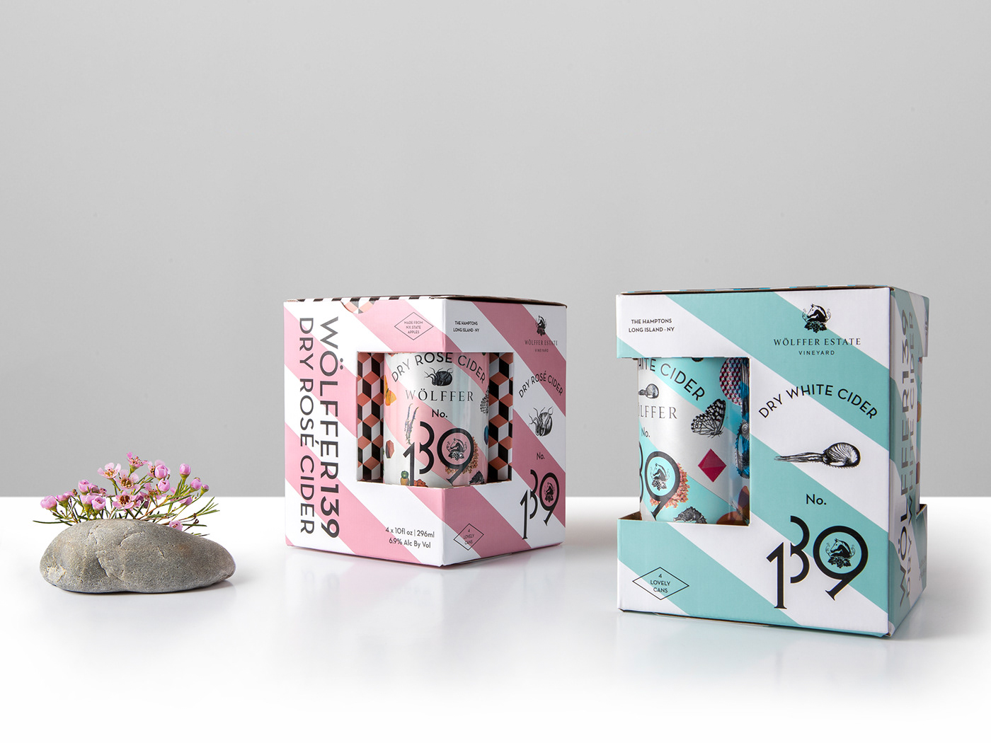 cider Can Packaging Packaging can wölffer iwant IWANT design floral graphic can