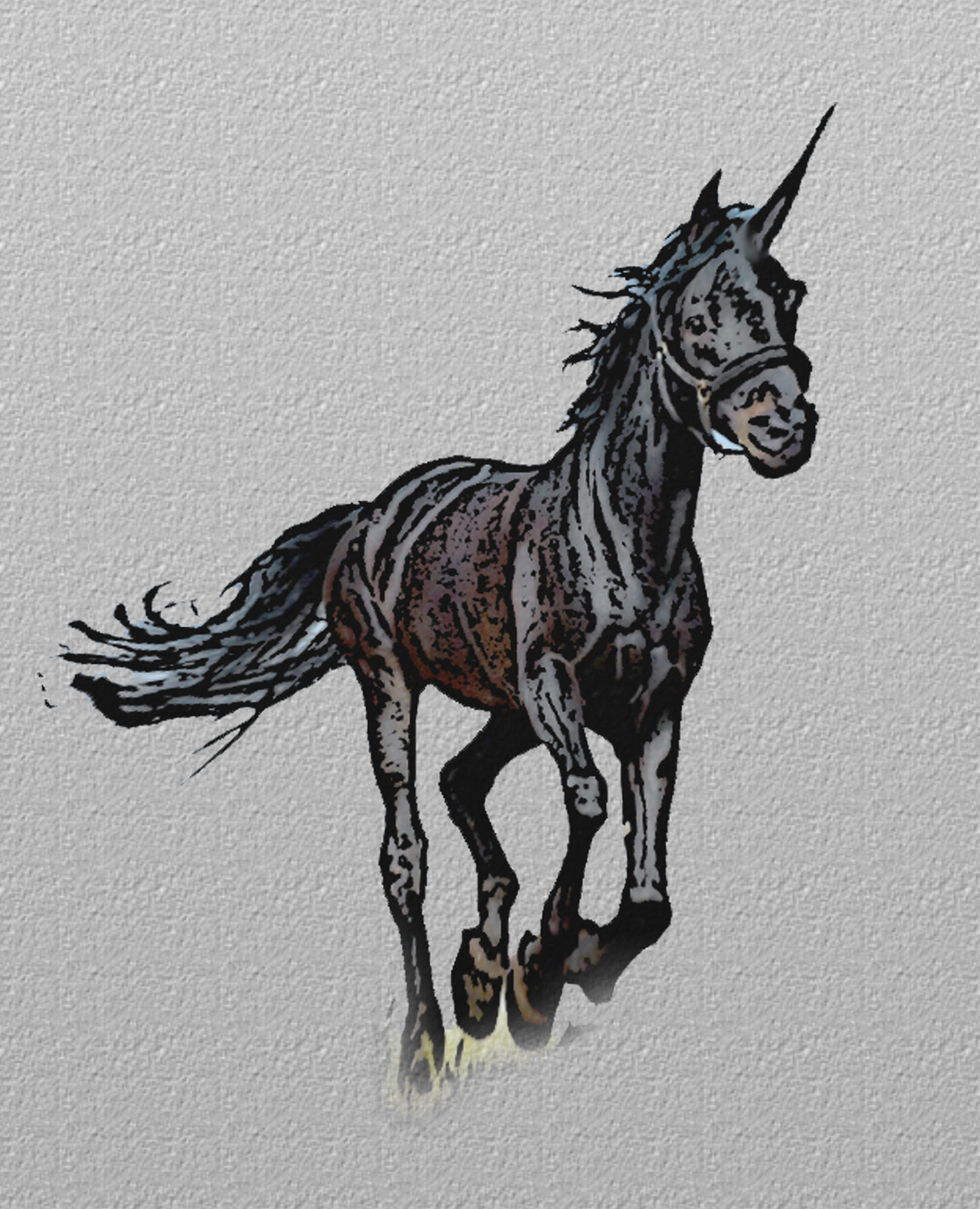cheval corne Croyance equide Galop légende Licorne mystique Noire symbole