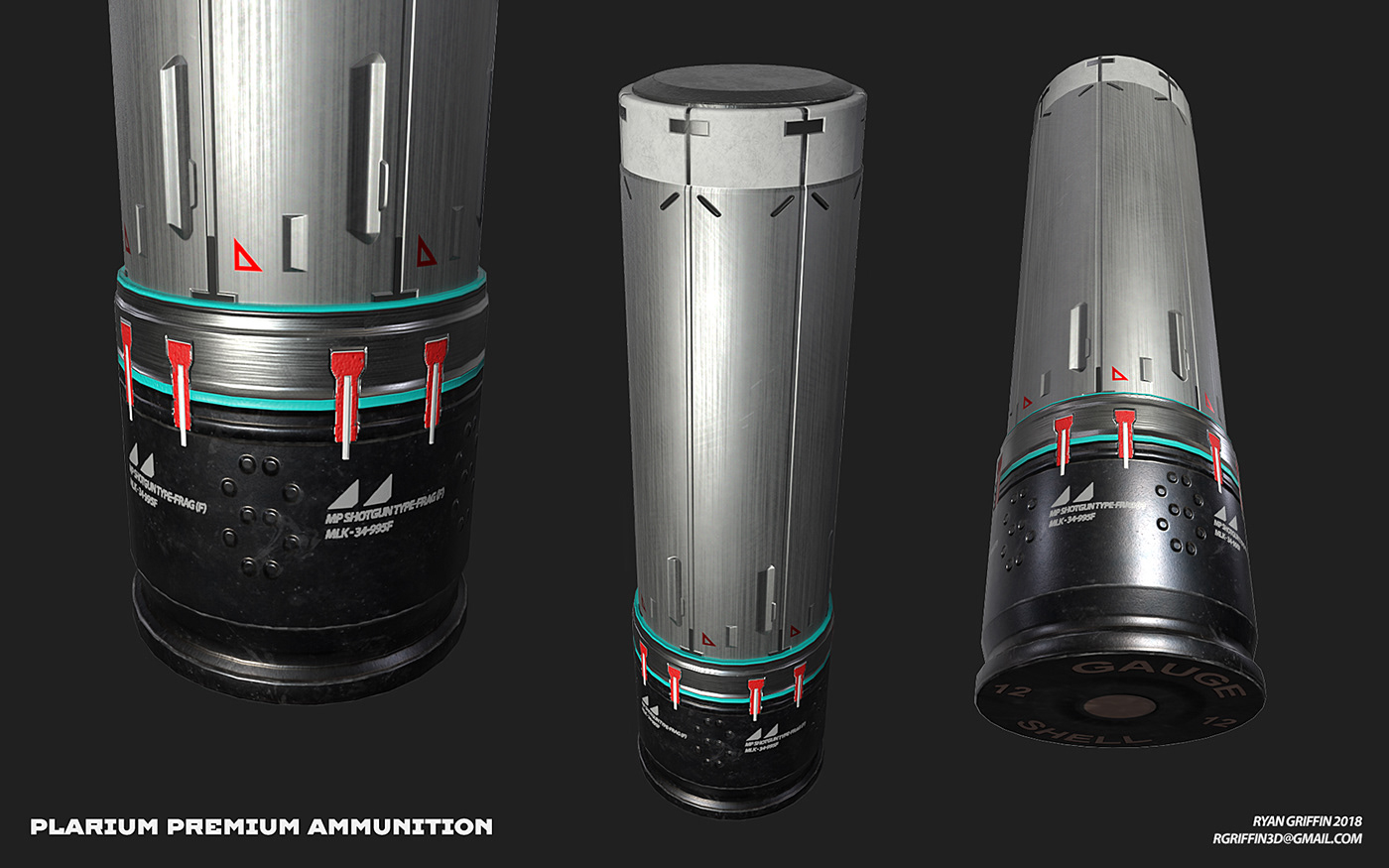 Bullet shotgun Gun Scifi energy container Ryan Griffin videogame Ammo plarium
