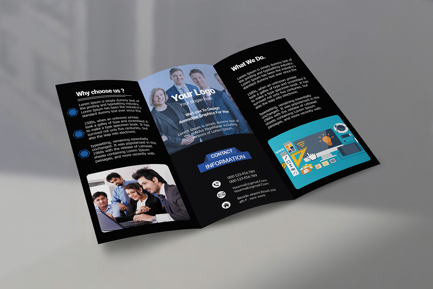 FREE Tri-fold Brochure Template DOWNLOAD on Behance Within 3 Fold Brochure Template Free Download