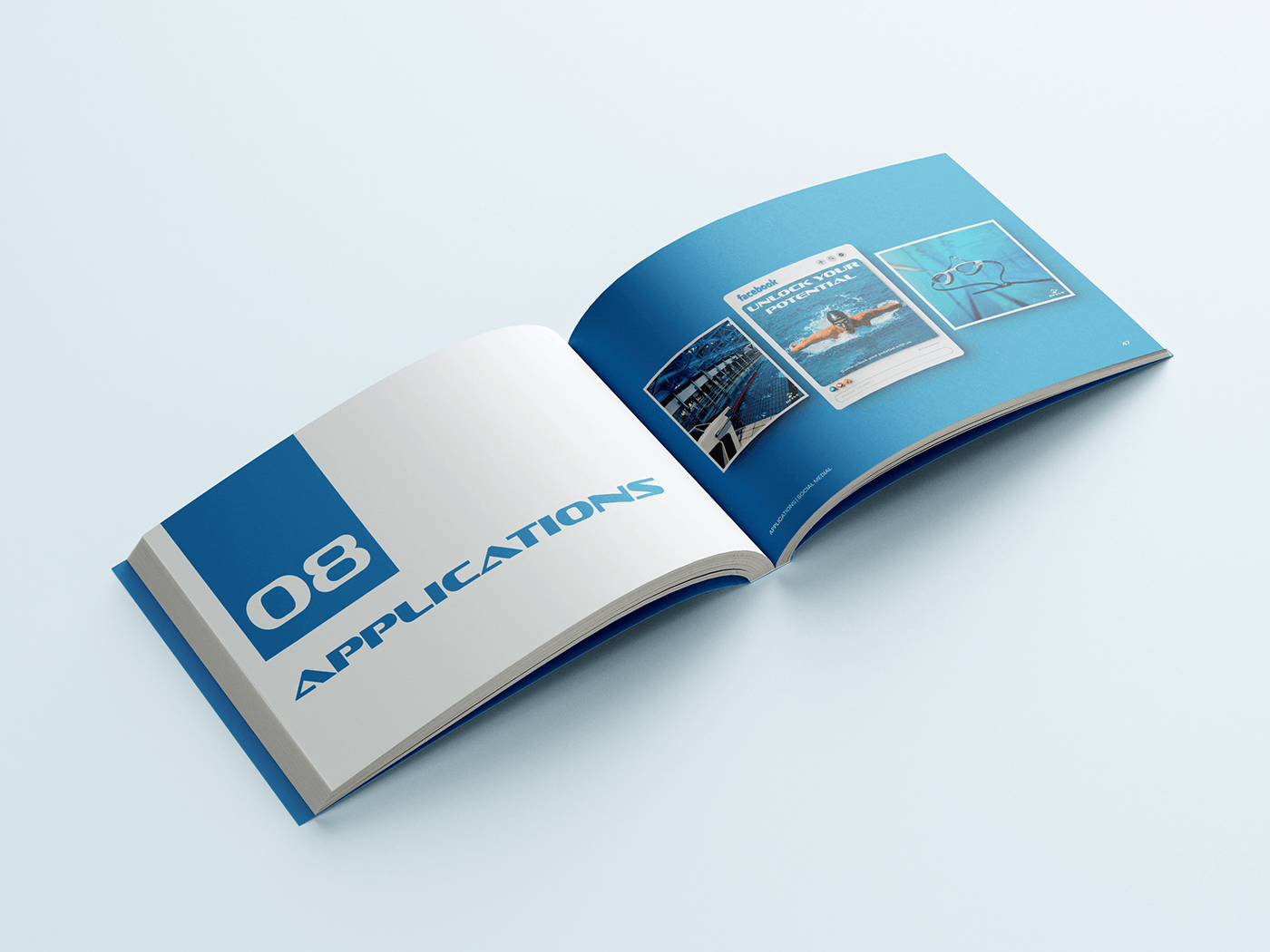 Logo Design brand guidelines swimming water blue logoconstruction
