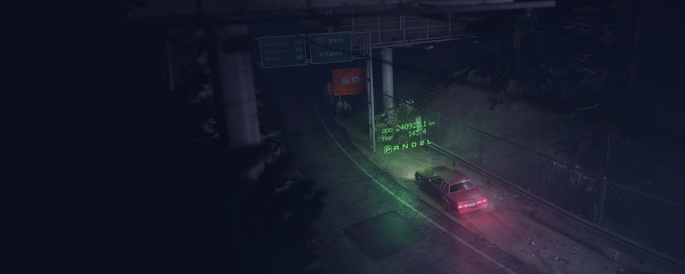 glow night 80s car dashboard led Display CGI enviroment