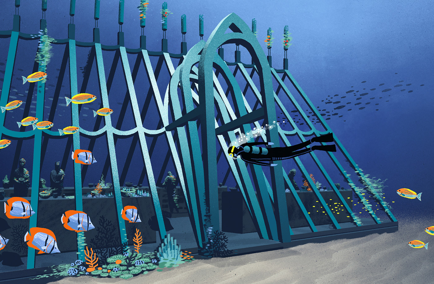 eco editorial environmental green ILLUSTRATION  science Sustainable tech underwater