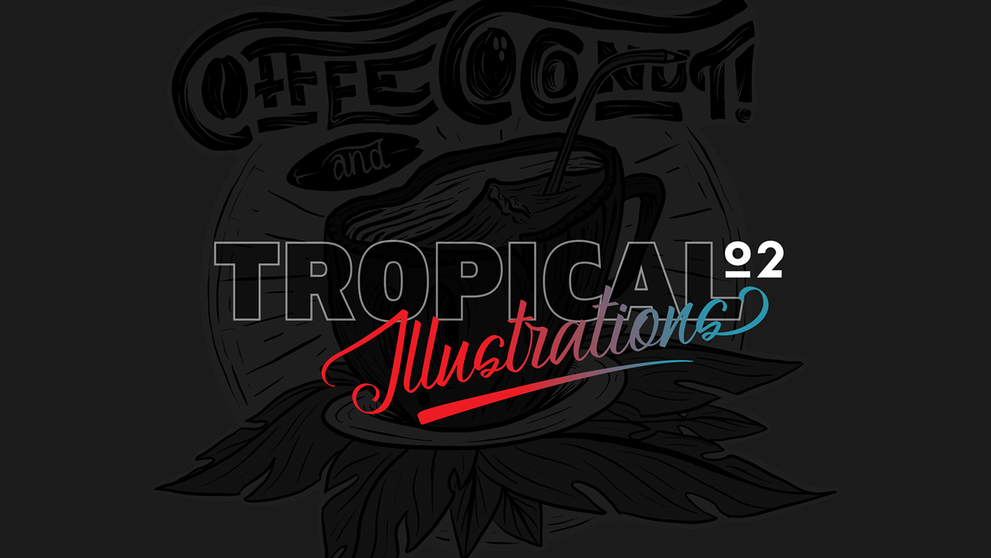 cafe Coco Coconut Coffee shop stickers Surf tropic tropique