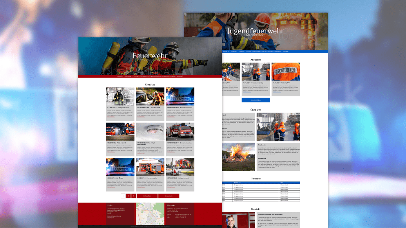 einsätze Feuerwehr Fire Department Fire Dept Firefighter Hilfsorganisation jugendfeuerwehr verein Webdesign Website