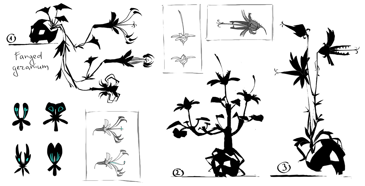 game props game design  harry potter plants bioplastic stylised Flora concept art ILLUSTRATION  creature