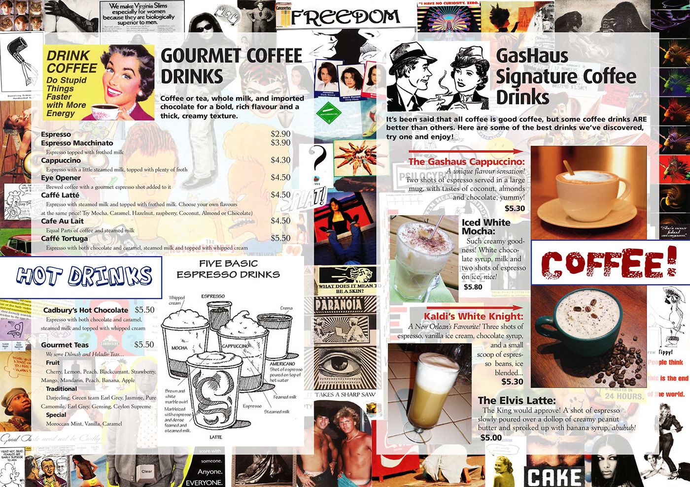 bar marketing Gashaus Marketing collateral menu design music bar Nightlife posters
