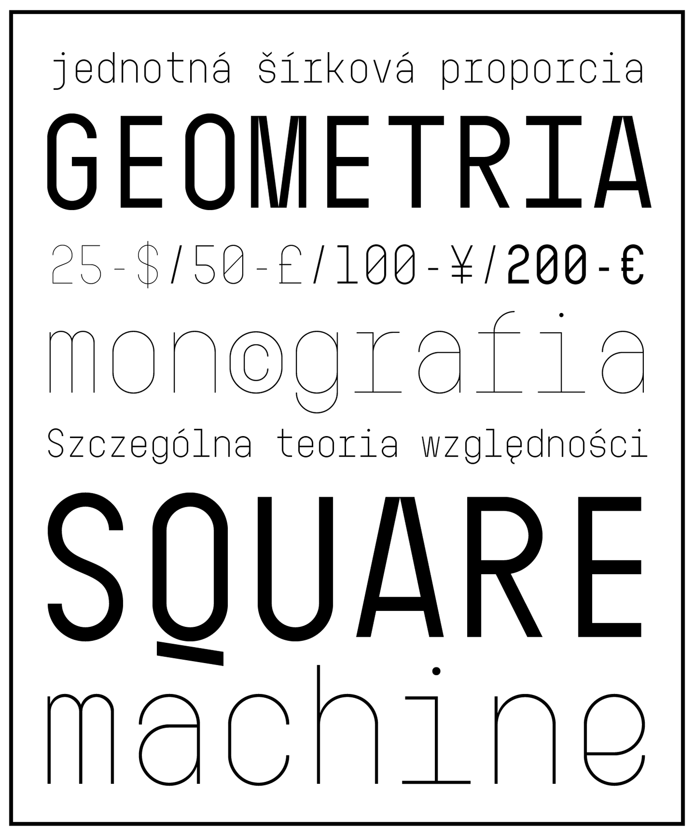 technik Carnoky Type monospace font type Display corporate linear monoline Mono magazine geometric