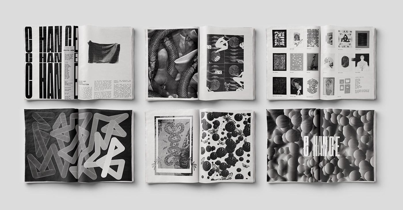 black and white branding  Collateral design Event Exhibition  poster print Zine 