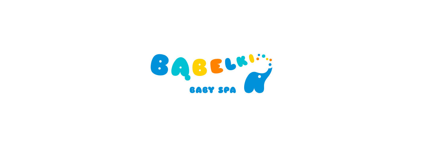 logo bąbelki Bubbly Spa baby elephant identity child bath play