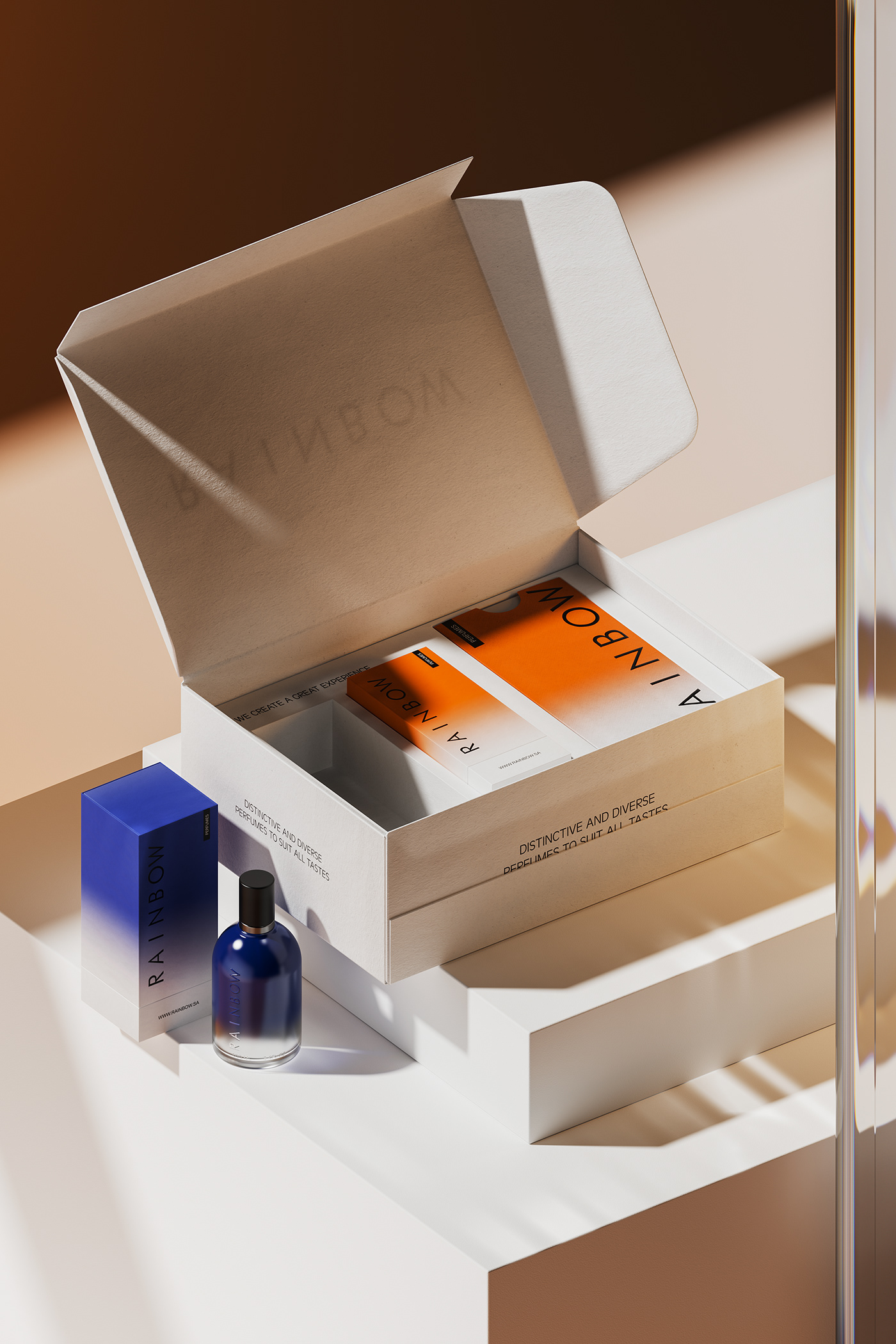 box design Packaging brand identity CGI visualization Render redshift cinema 4d Fragrance perfume