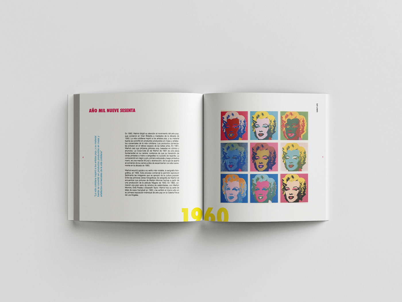 andy wahorl's book Andy Warhol book book design design Diseño editorial editorial Free style InDesign