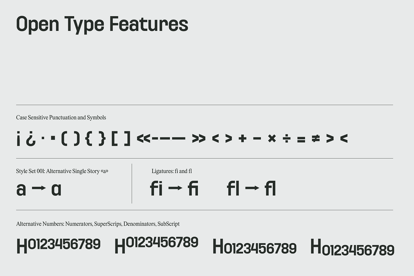 open type features of Kurdis Font Family