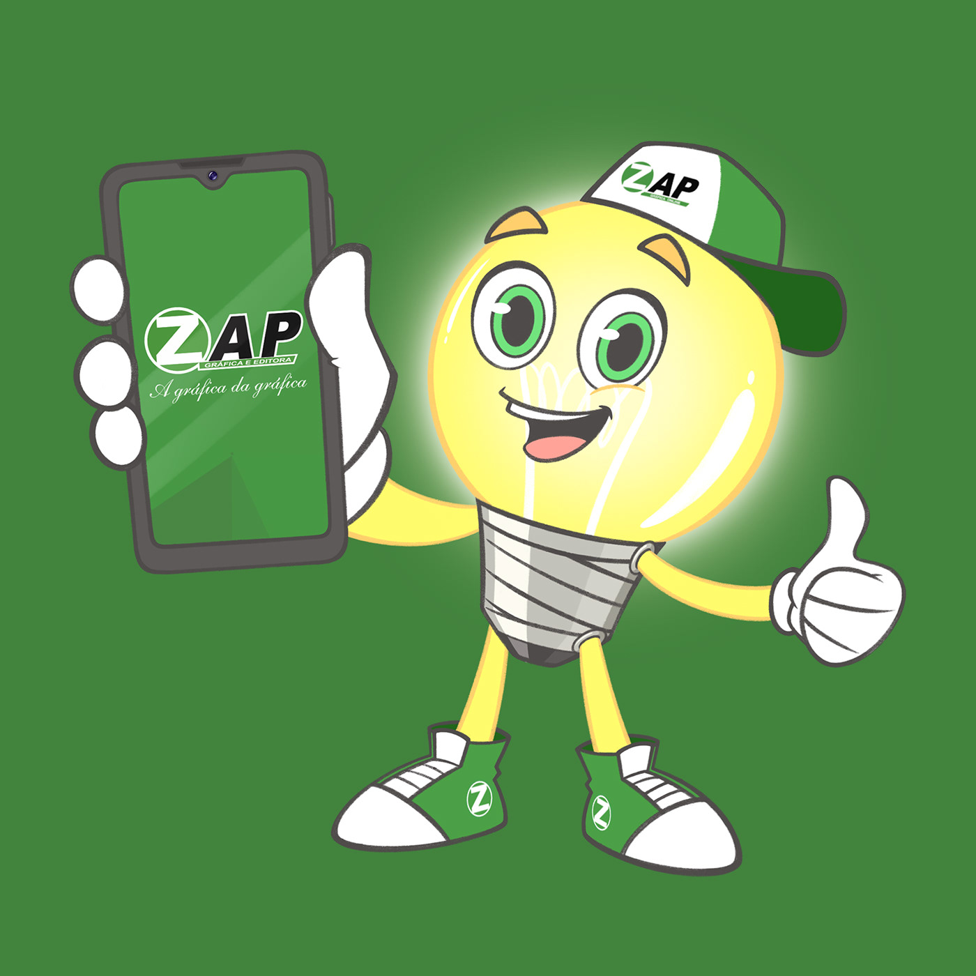 3D Mascot bulb Lampada light mascote 3d Zapinho