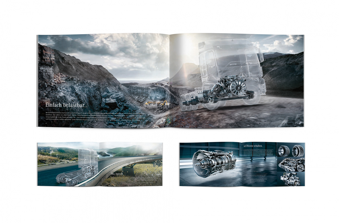 mercedes-benz powertrain car printdesign branding  trucks broschure