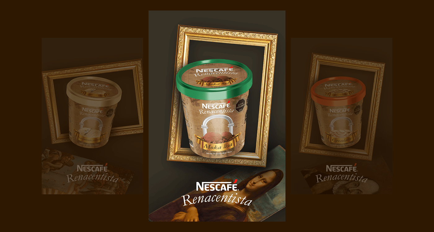 Campaña Coffee helado nescafe Packaging product design  publicidad