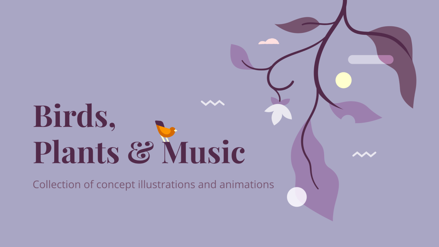 2D Animation after effects birds Character design  digital illustration motion design music plants musician Nature