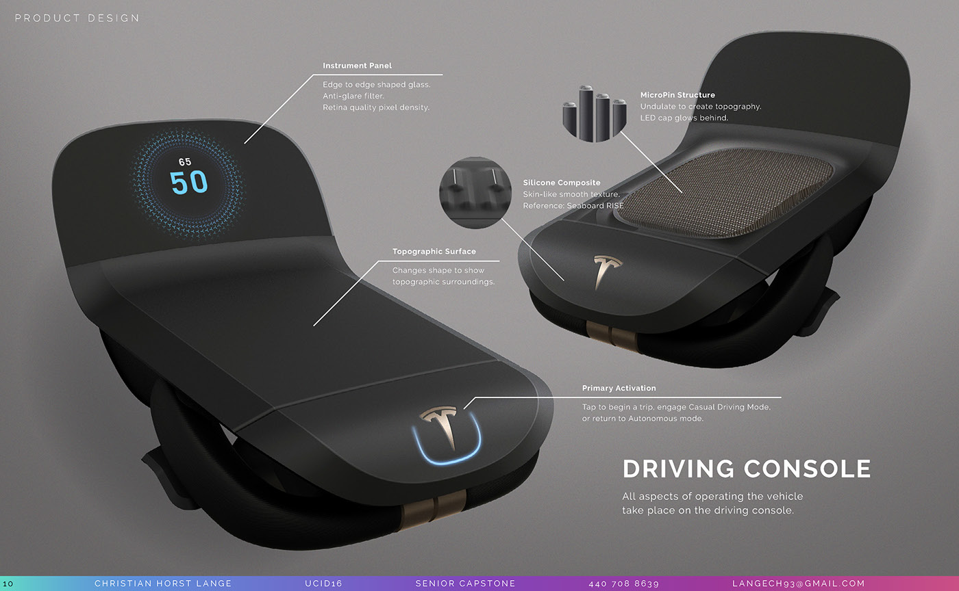 design automotive   interaction Autonomy tesla car design Car Interior user experience UI IxD