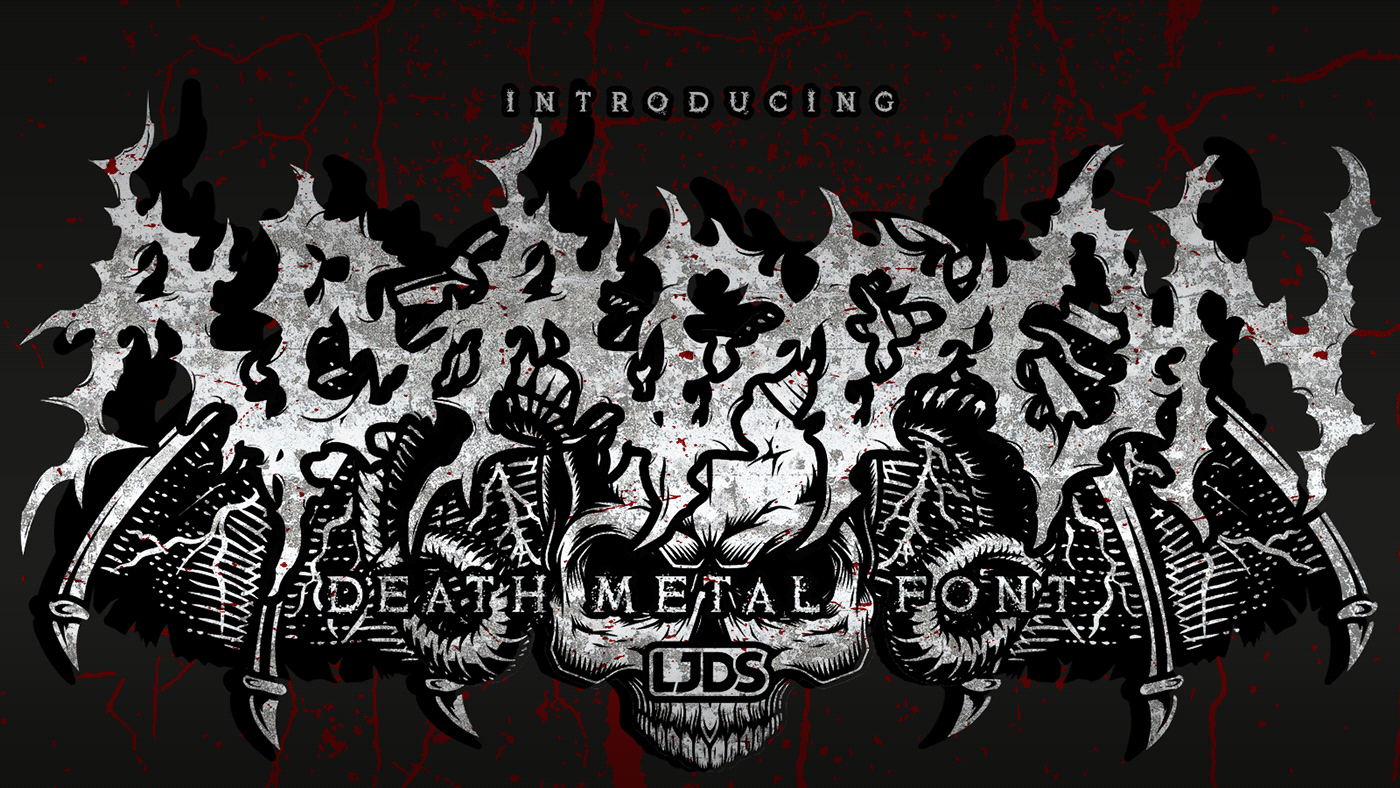 death metal font Brutal Font typography   heavy metal deathcore black metal skull