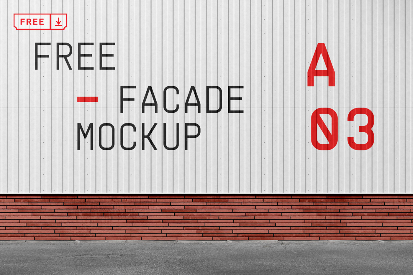 Facade Mockup free mockup  freebies metal facade wall mockup wayfinding mockup free psd Free Template freedownload