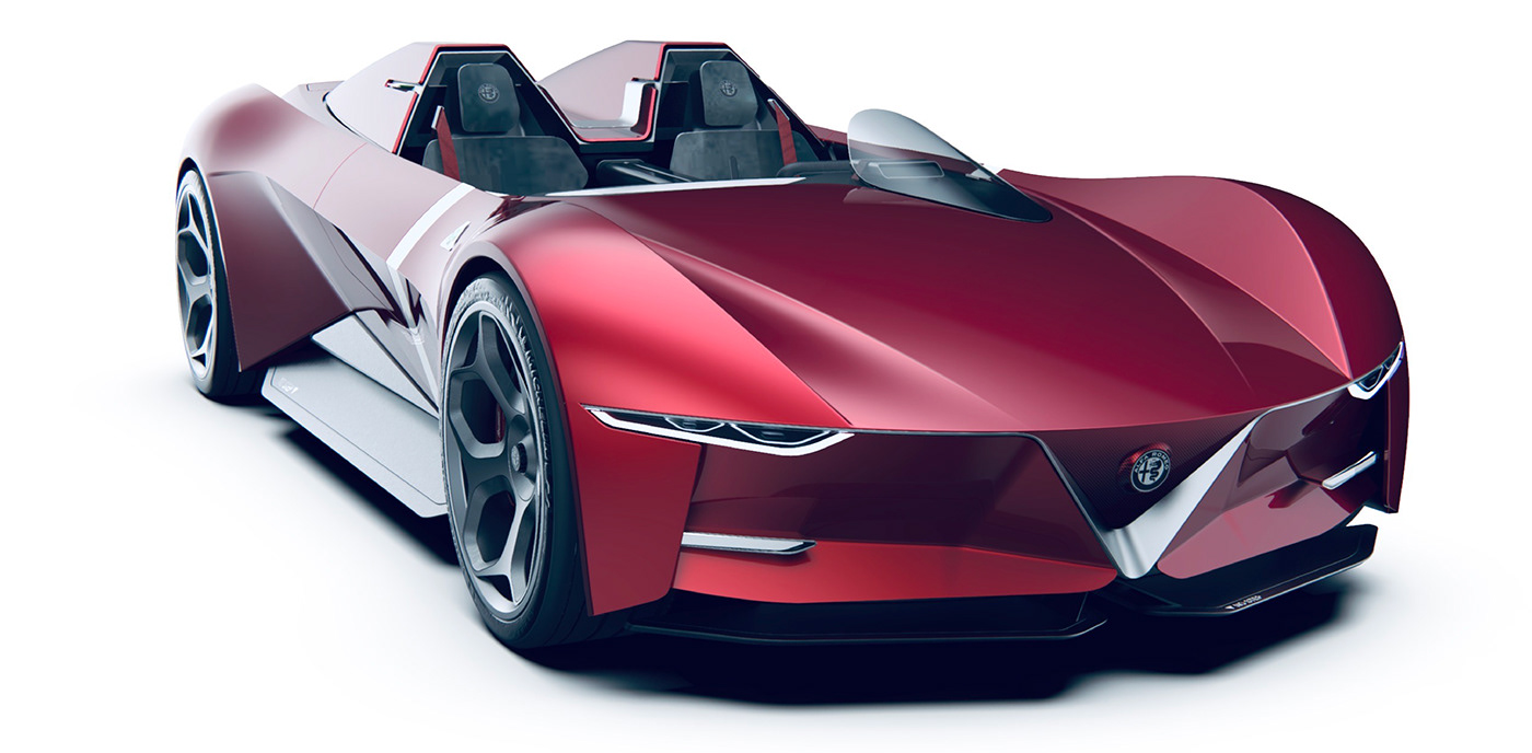 3D model Automotive design car concept car design industrial design  Render sketch Transportation Design vehicle concept alfa romeo