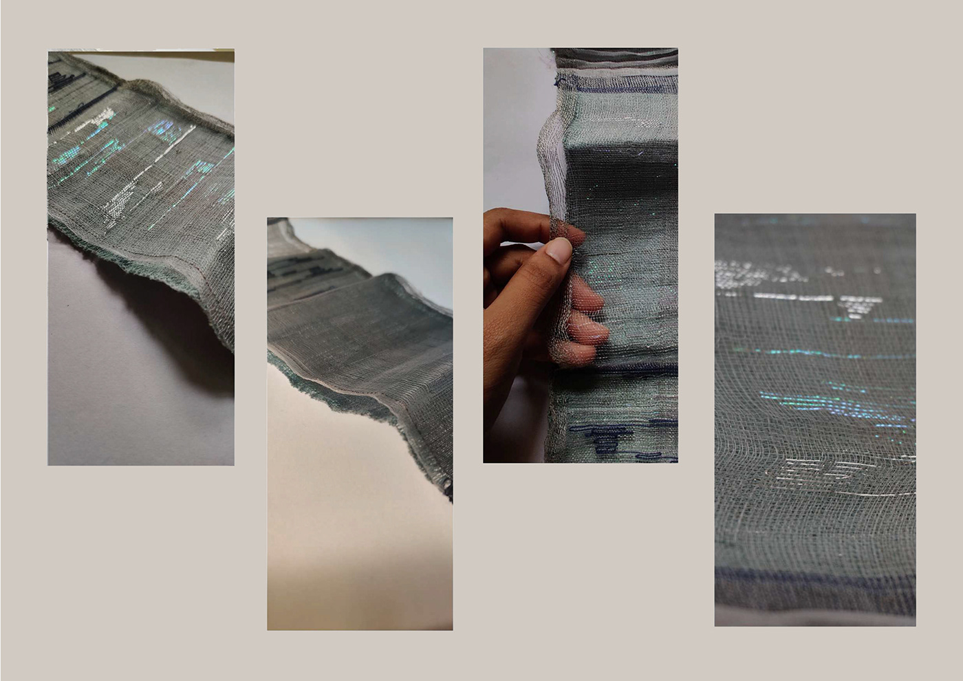 Advance weaving delicate double cloth fabric Fragile Jamdani weaving layers textile water weaving