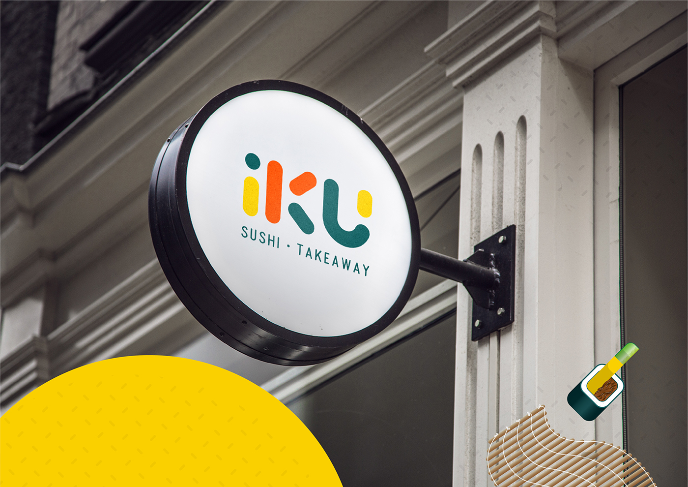 iku Sushi branding  ILLUSTRATION  japanese restaurant Logo Design Character design  sushi mascot eat cool
