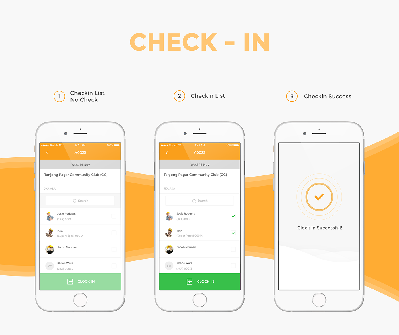 Mobile Application android UI/UX singapore attendance check in