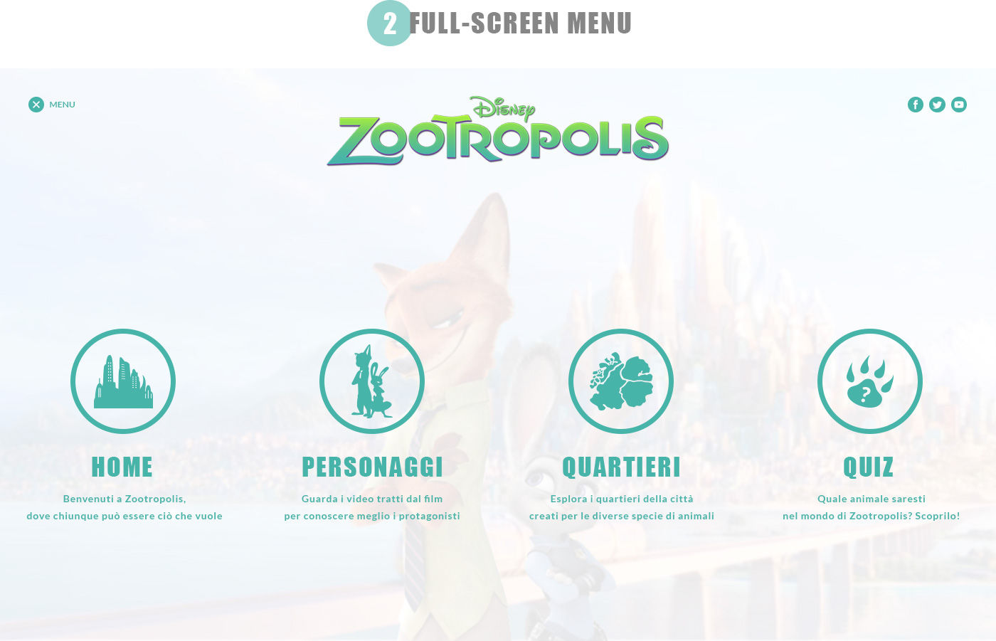 disney Web Design  Website UX design graphic design  pixar zootopia movie ui design inspire