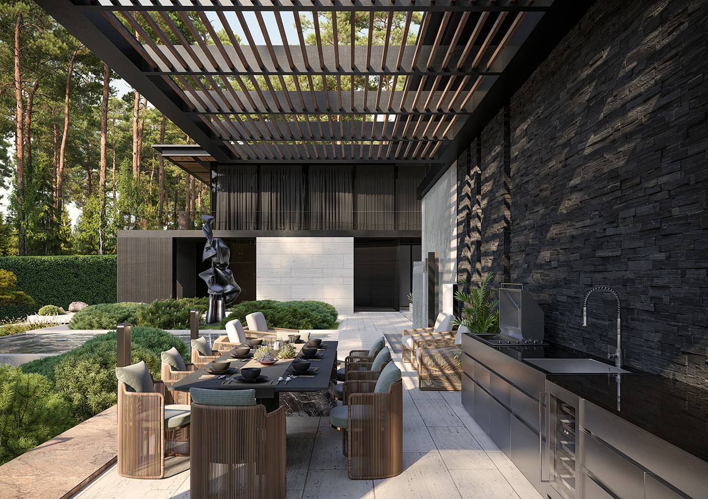 architecture contemporary exterior house Nature real estate Render
