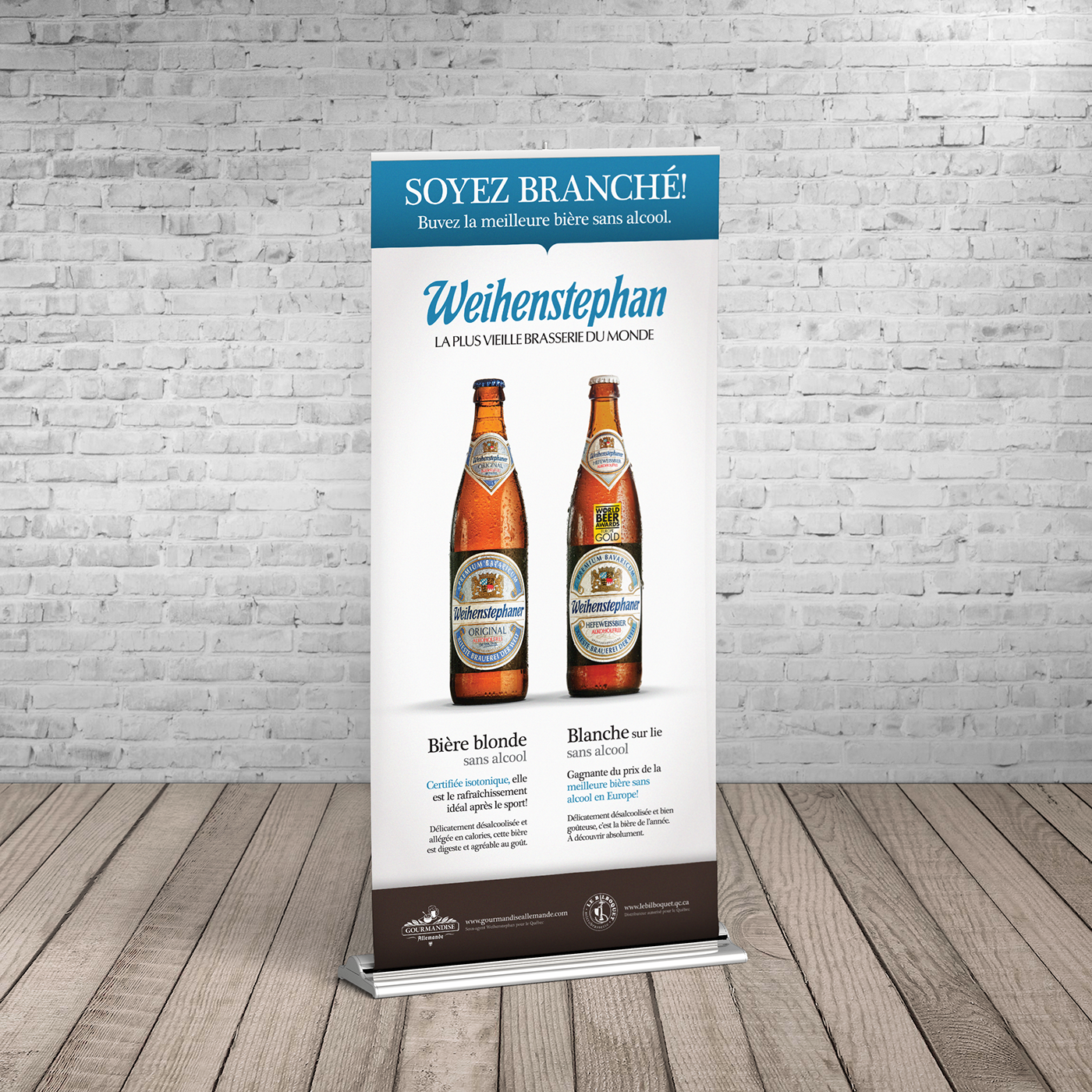 Advertising Campaign print design  marketing   Product Photography photo editing german beer Weihenstephan hefeweissbier Bushido studio créatif Quebec