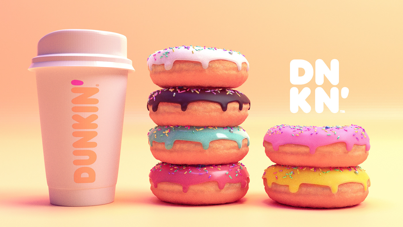 3D cup DiaBx donnuts Dunkin Donuts modeling rander shading