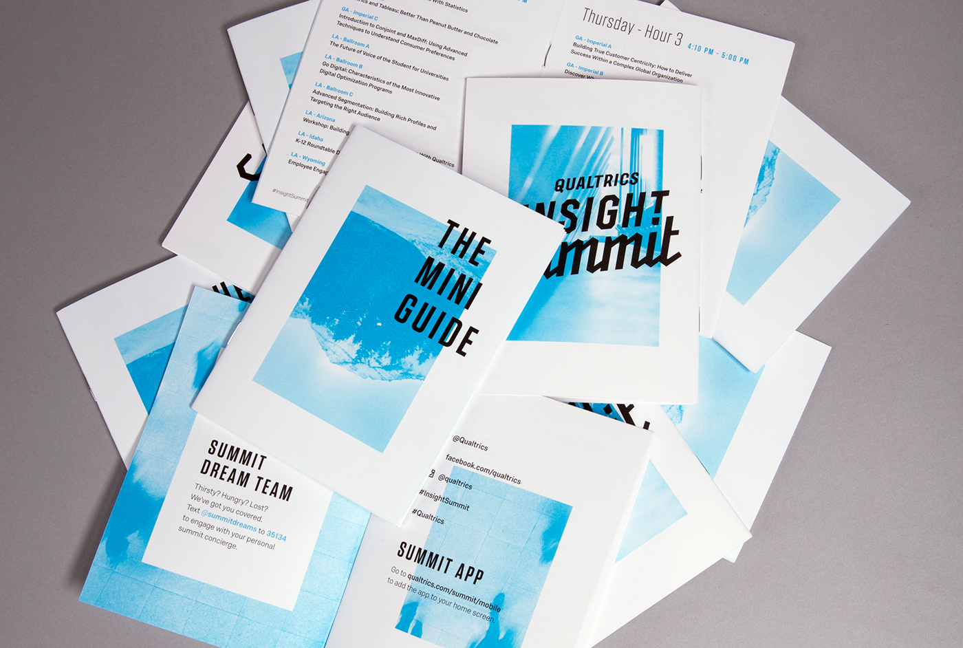 book Guide event guide Event conference Conference guide Booklet editorial summit qualtrics Layout type print schedule publication