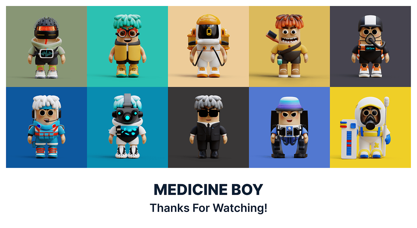 3D blender branding  Character design  ILLUSTRATION  Mascot medical modern nft Render