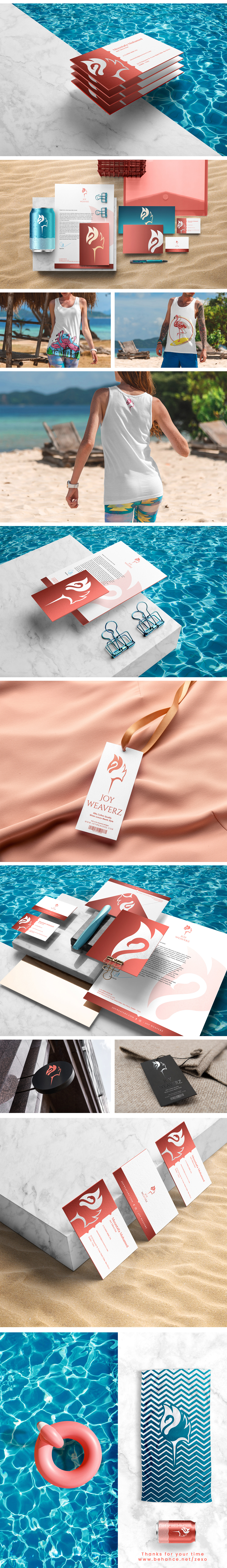 beach branding  elegant Fashion  flamingo logo Ocean summer swimming