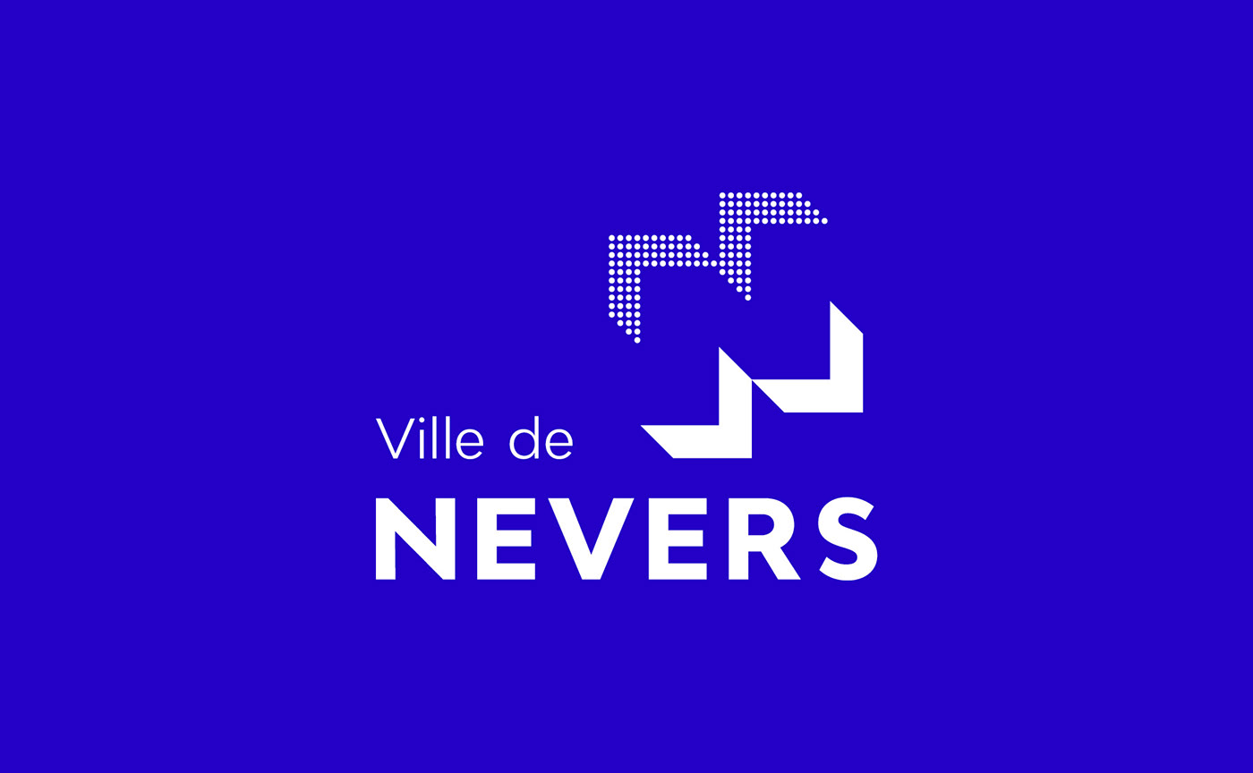 City branding branding  logo france Nevers Chevron graphic charter poster Stationery blue