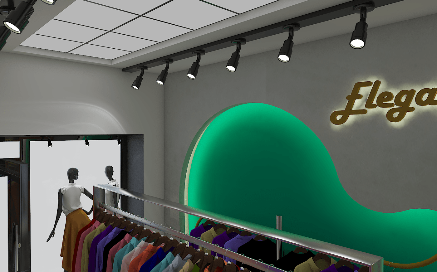 interior design  Render 3D modern visualization design vray boutique Fashion  model