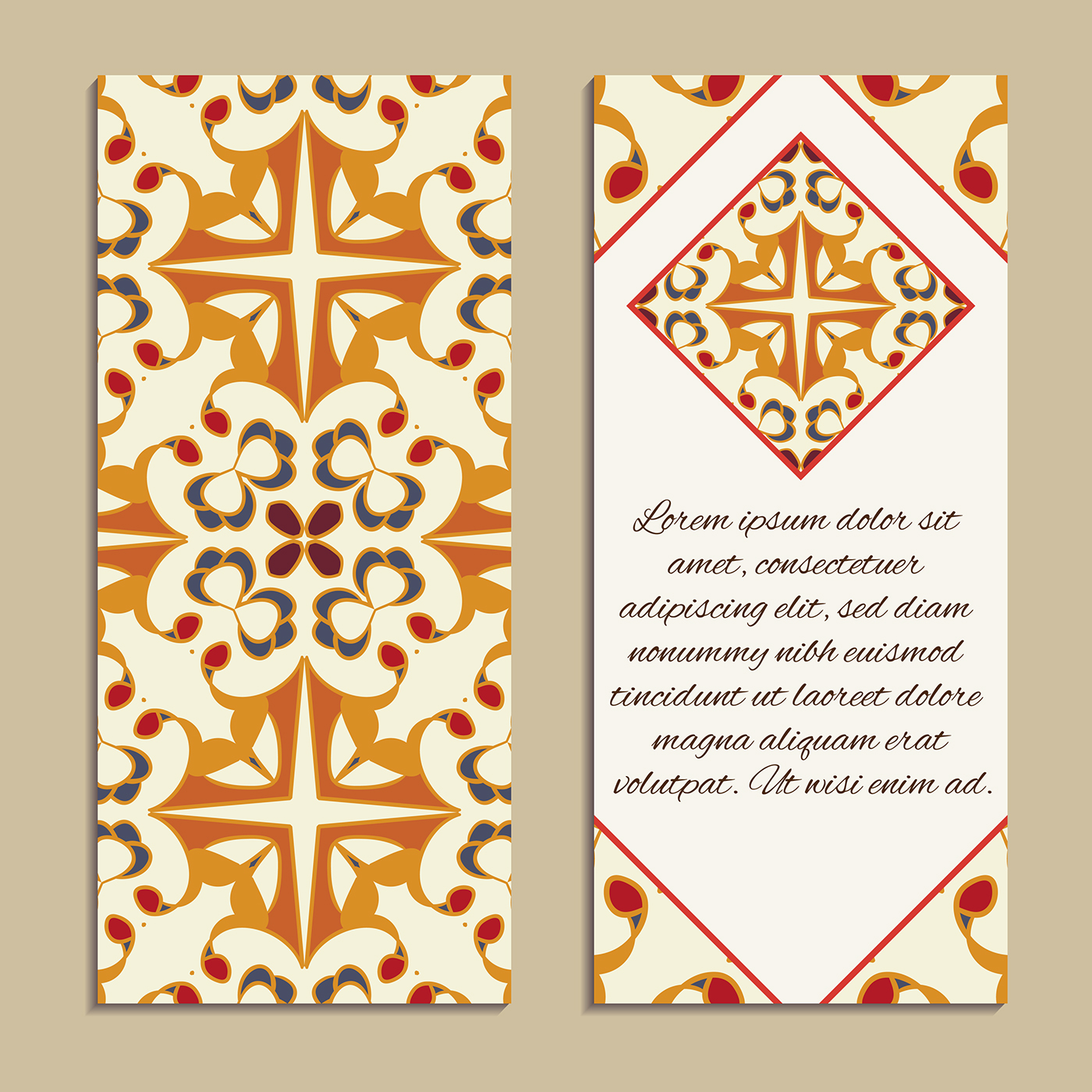 moroccan ornament Invitation Card banner brochure Arabesque Oriental Motif business card greeteng card floral ornament ornamental design