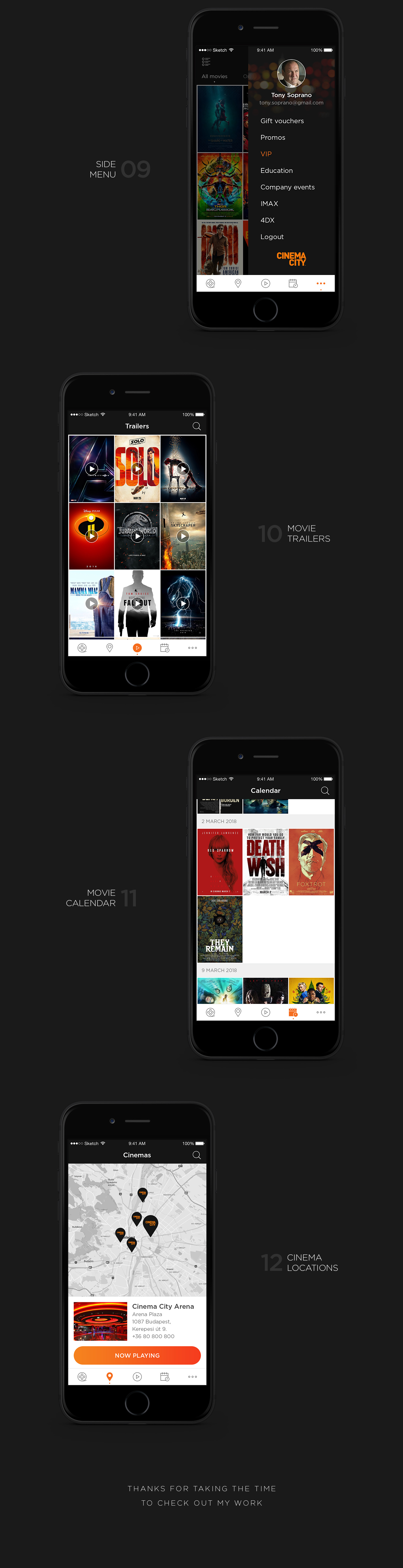 app movie Cinema UI ux wireframe screen Booking ticket ios