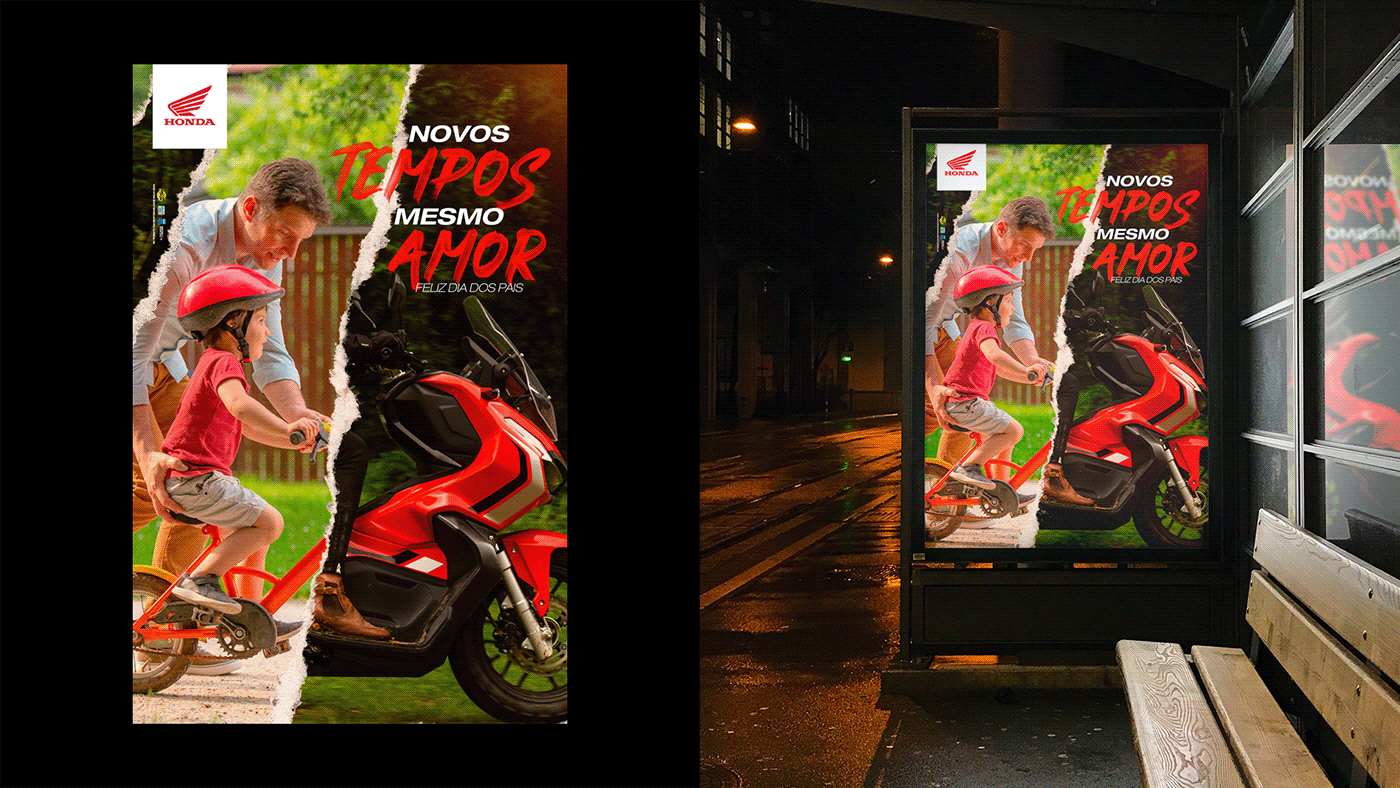 key visual campaign campanha publicidade Honda motorcycle social media Direção de arte kv