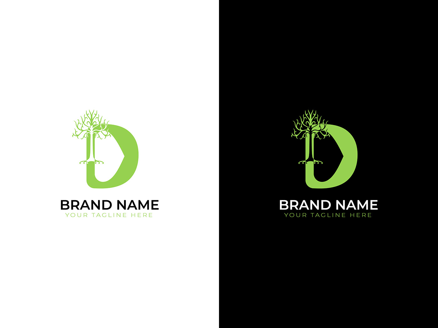 minimal logo creative logo branding Logo brand identity professional symbol corporate minimalist abstract logo TREE D Letter logo