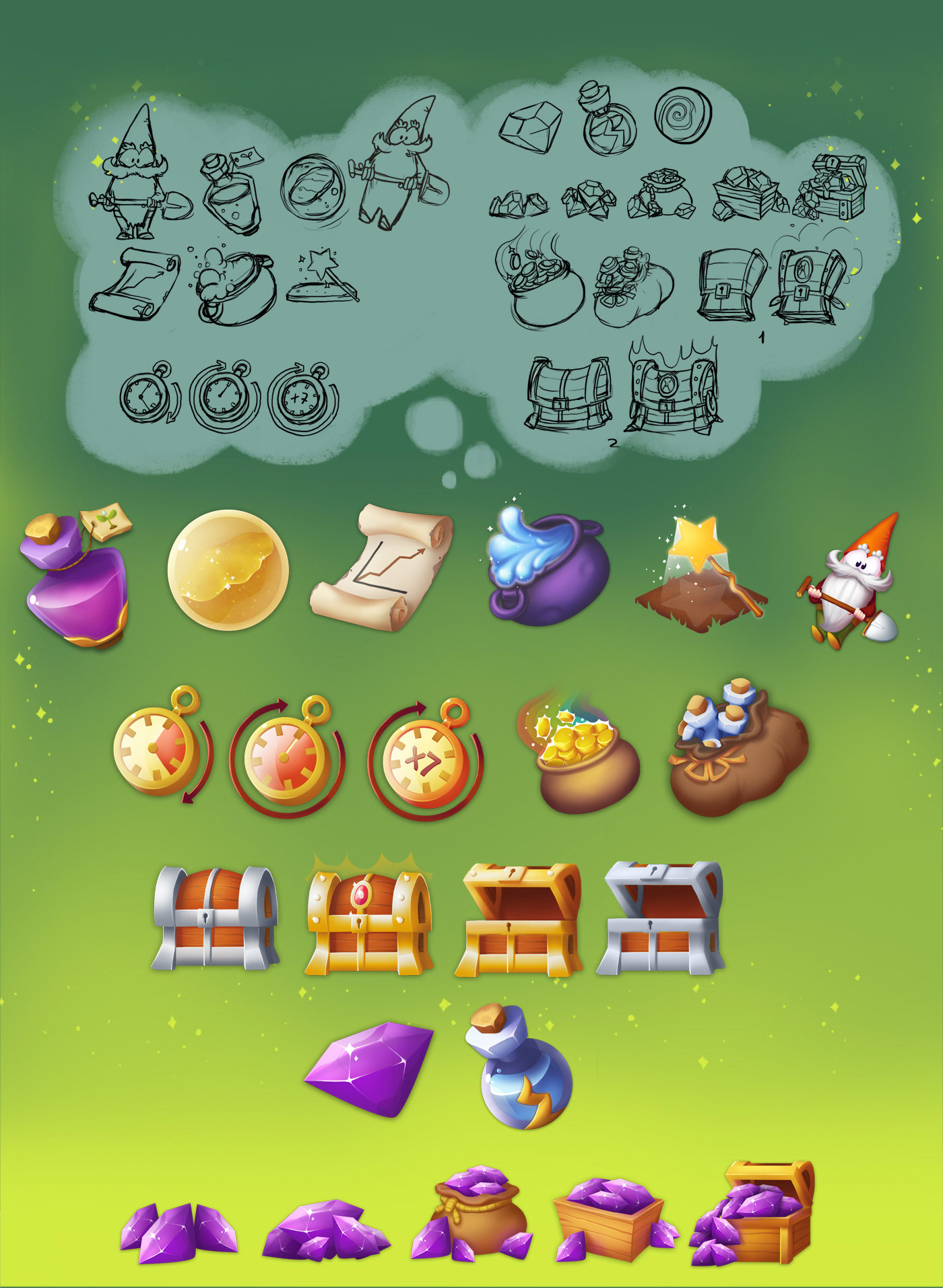 forest witch witch forest Game Art game mobile game ios android ILLUSTRATION  characters