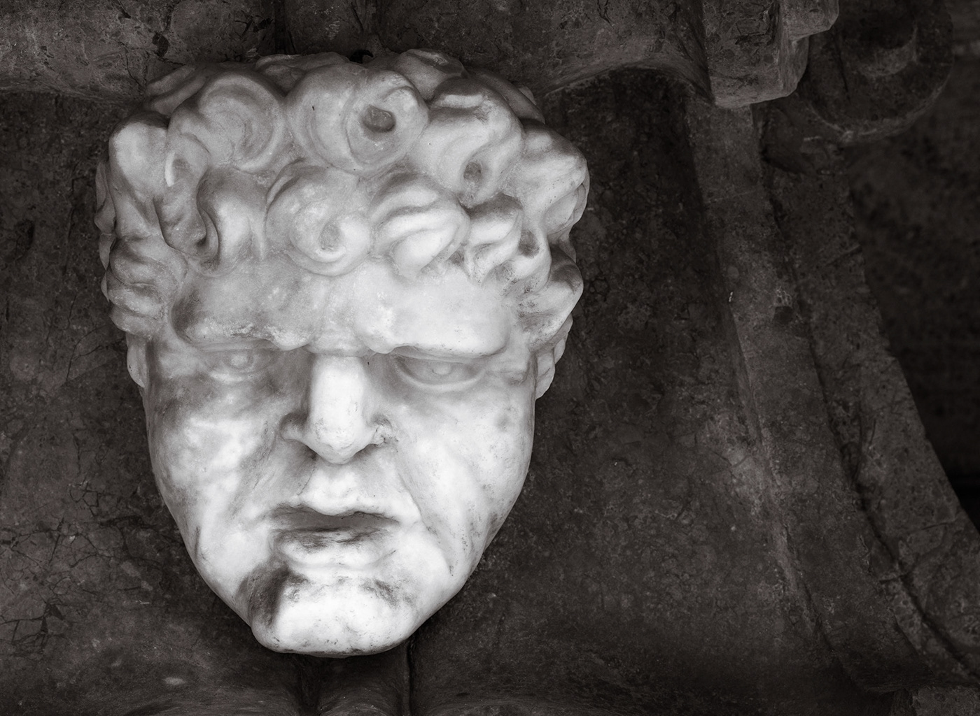 black and white human face Italy Photography  sculpture