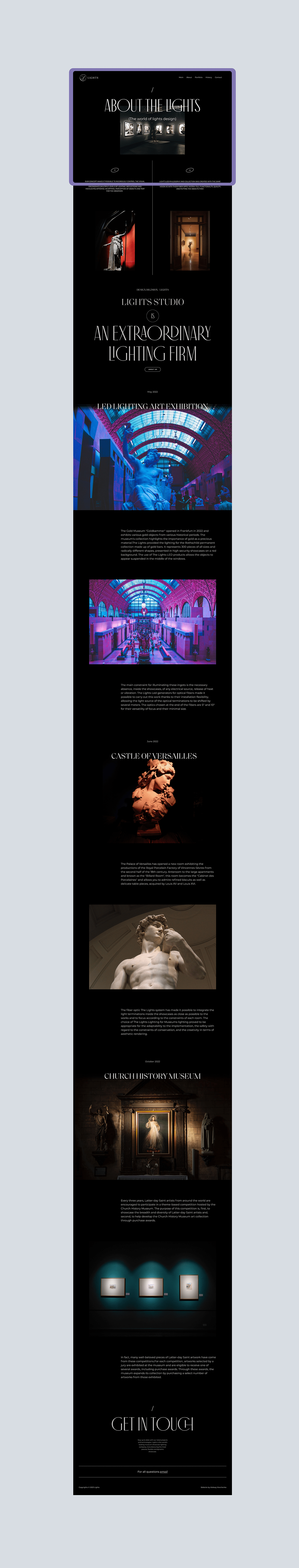 dark Exhibition  gallery lights mobile design museum uiux Webflow Website Website Design