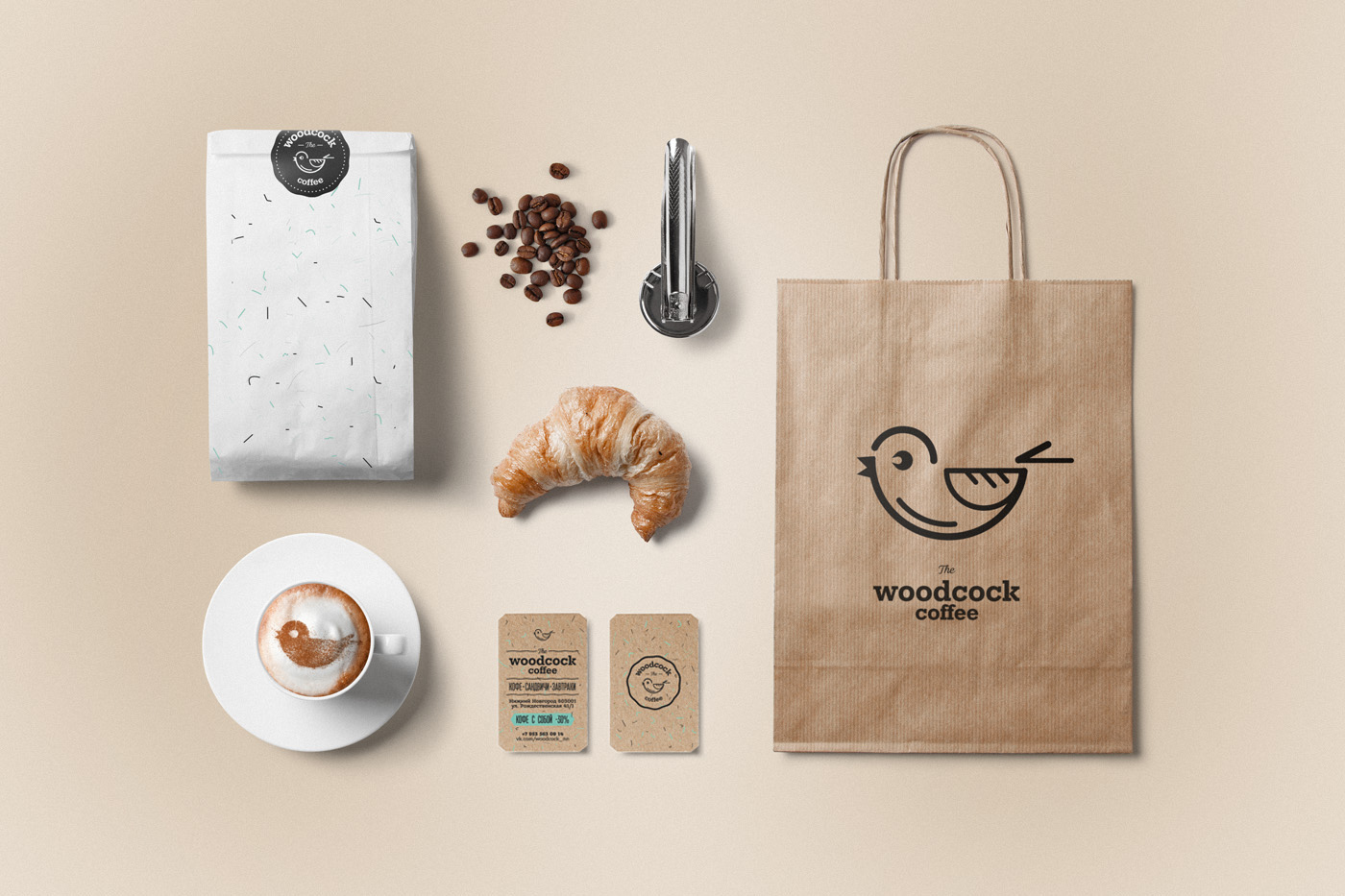 Coffee coffeeshop coffee shop bird logo woodcock coffee branding