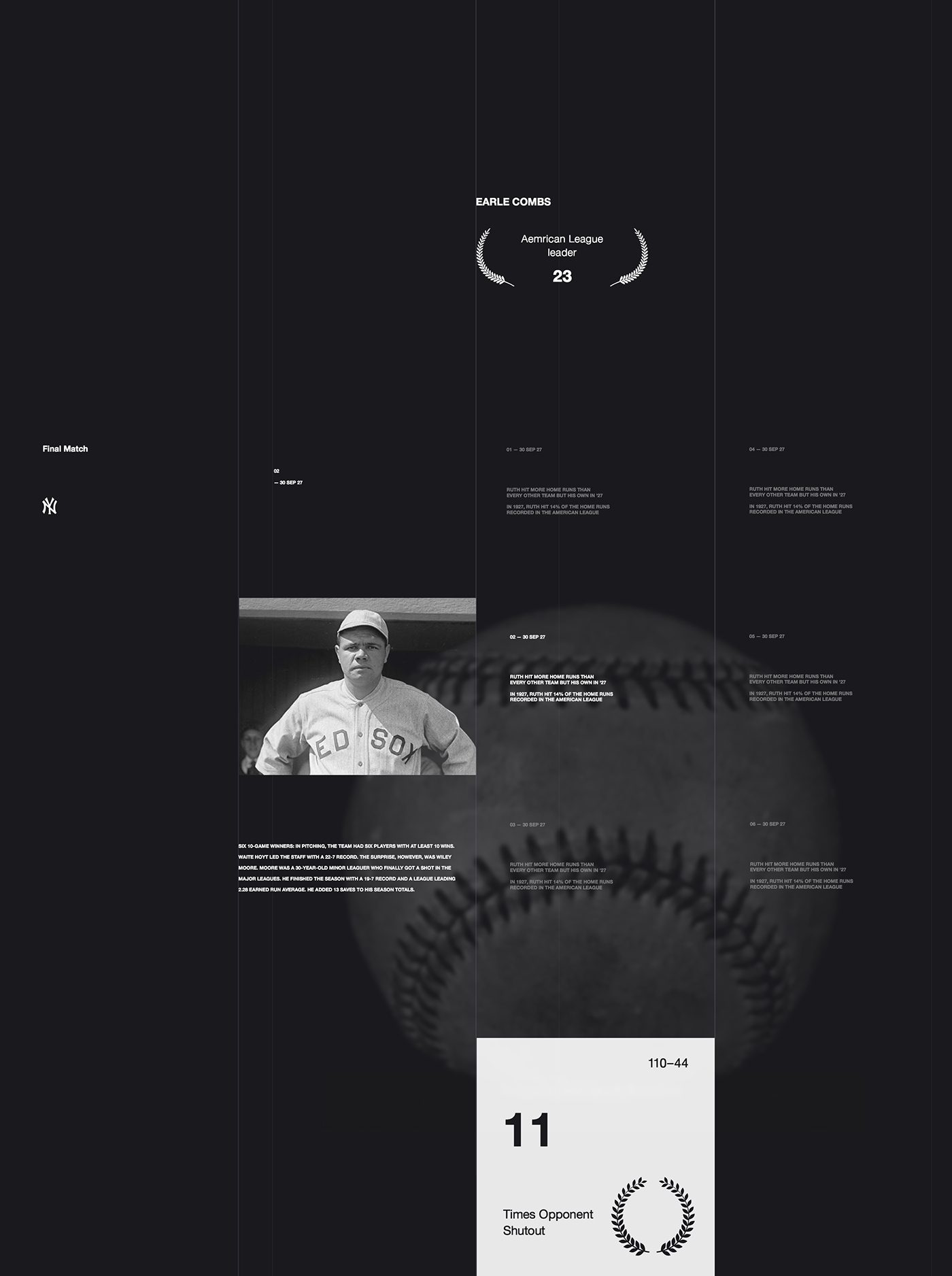 grid baseball swiss New York yankees Nike ux UI concept
