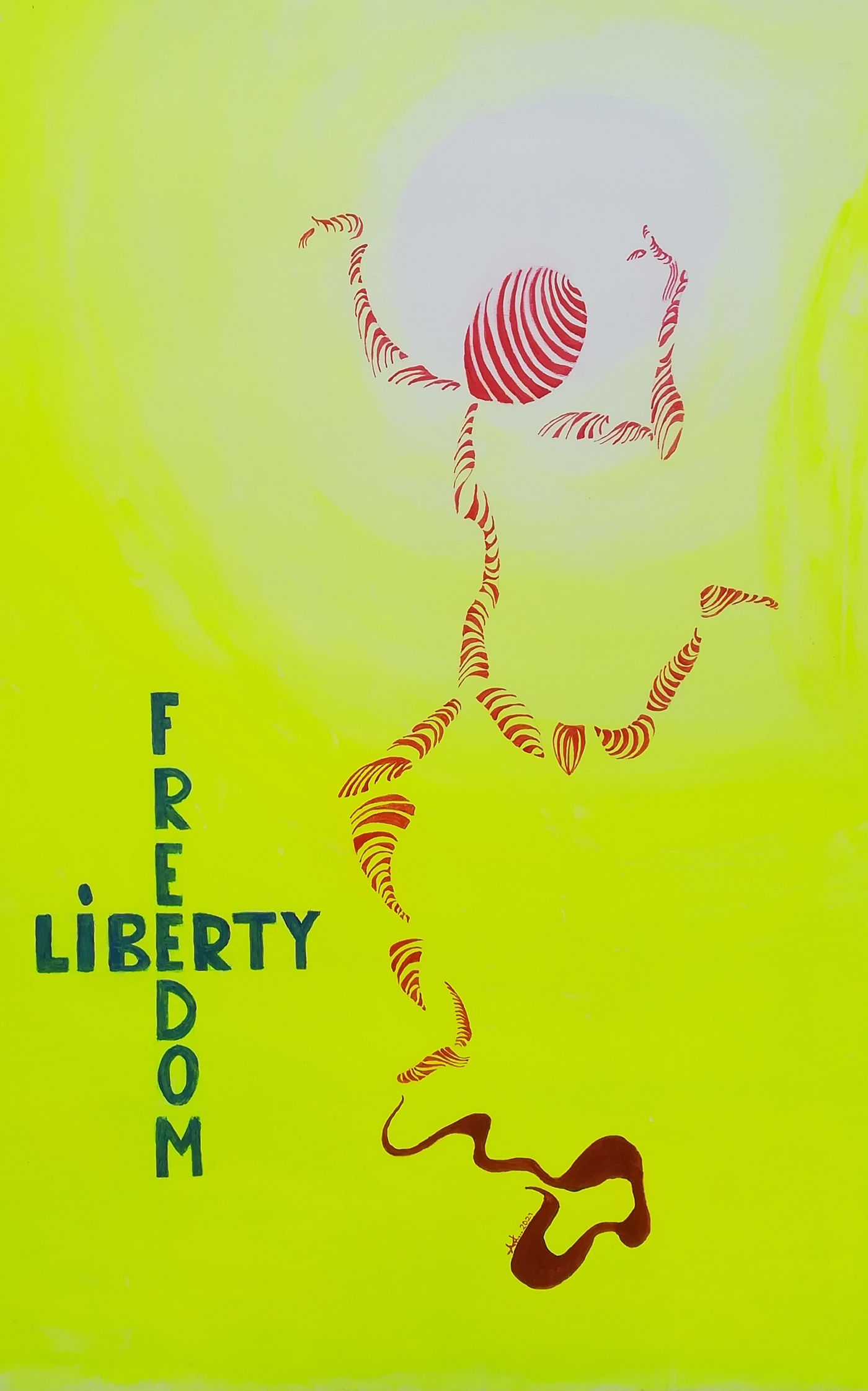 Liberty freedom Primary colors hope life enlightenment Awakening acrilic