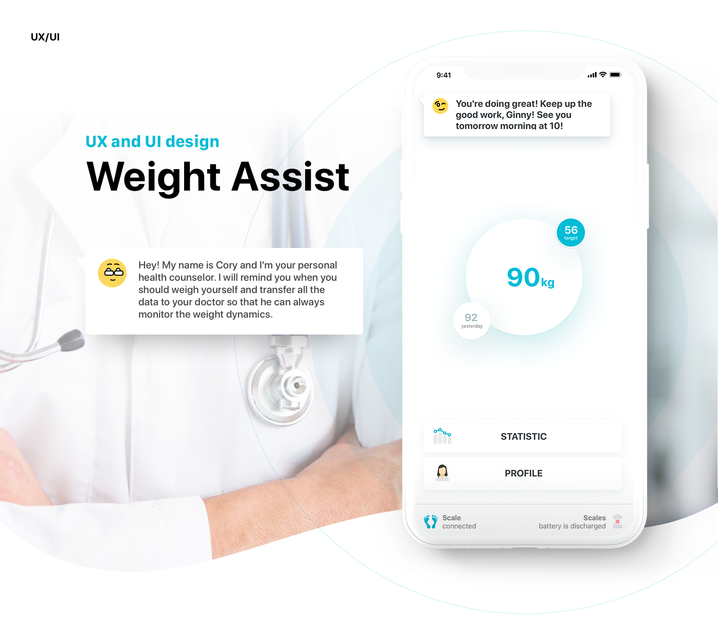 app ios weight mobile UI ux Health healthcare Monitoring tracking