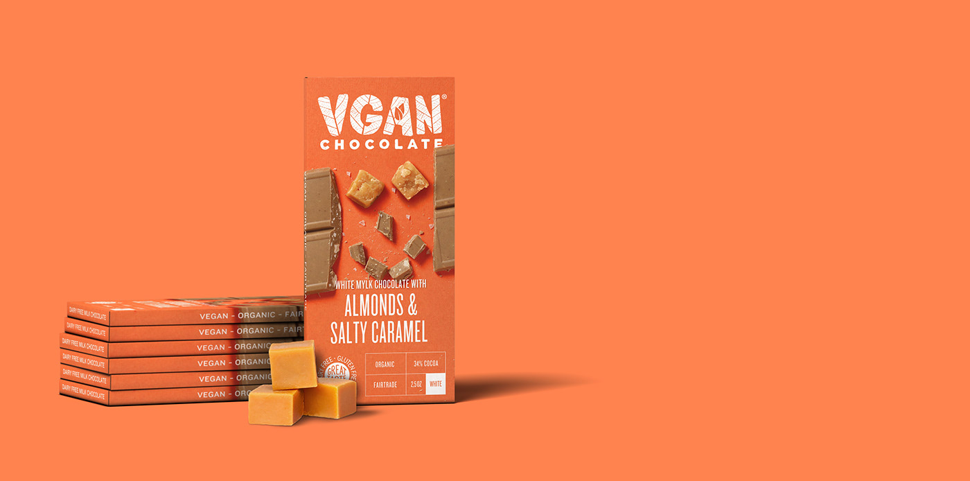 chocolate Candy Packaging Mockup 3D colorful typography   box vegan milk