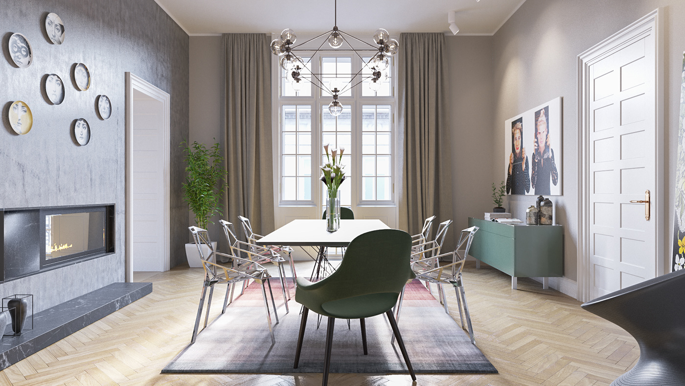 Interior Classical design furniture visualization Render CGI